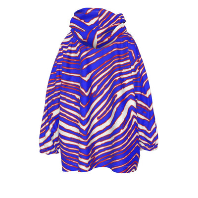 Manta con capucha de sherpa polar con estampado de cebra de los Buffalo Bills de la NFL para niños