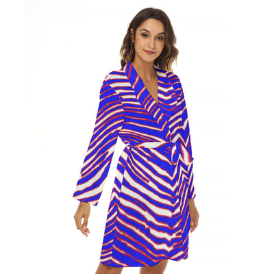Bata pequeña para mujer con estampado de cebra de los Buffalo Bills de fútbol americano de la NFL