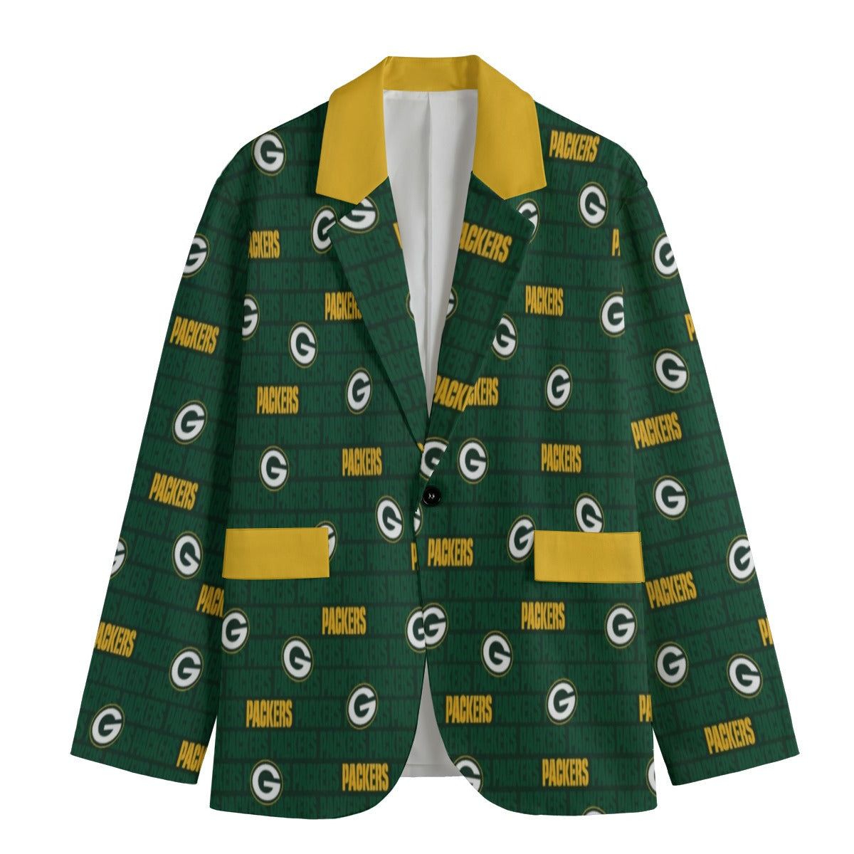 Green Bay Packers Flat Lapel Collar Blazer