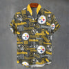 Pittsburgh Steelers Stand Collar Shirt|110GSM Imitation Flax