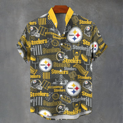 Pittsburgh Steelers Stand Collar Shirt|110GSM Imitation Flax