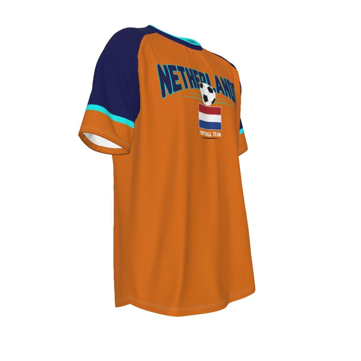 Camiseta naranja de manga corta con cuello redondo de la selección de fútbol de Holanda