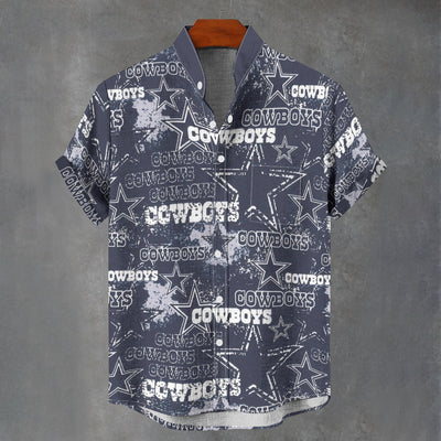 Dallas Cowboys Stand Collar Shirt|110GSM Imitation Flax