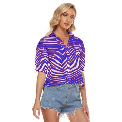 Camisetas de cuello en V para mujer con estampado de cebra de los Buffalo Bills de la NFL
