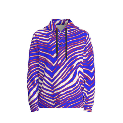 Sudadera con capucha y medio botón con estampado de cebra de los Buffalo Bills de la NFL
