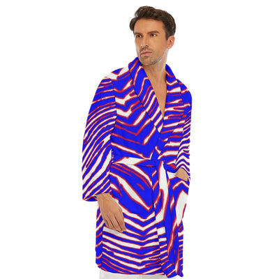 Bata de lana de borrego para hombre con estampado de cebra de los Buffalo Bills de la NFL