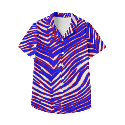 Camisa hawaiana de vacaciones para niños con estampado de cebra de los Buffalo Bills de la NFL | Popelina de algodón de 115 g/m²