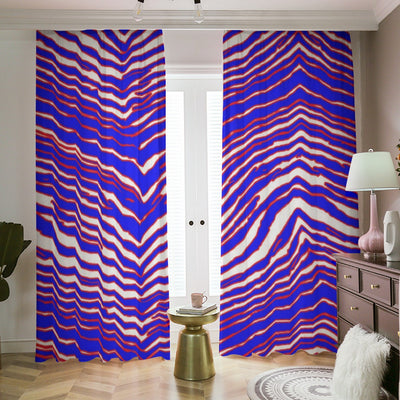 Nfl Football Buffalo Bills zubaz zebra print  Blackout Curtains with Hooks | 265(gsm)
