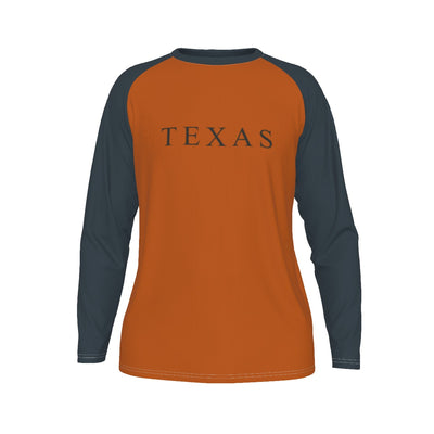 Universidad de Texas en Austin - Camiseta de manga larga con mangas raglán de los Longhorns