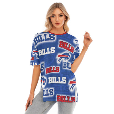 Buffalo Bills Women's Short Sleeve T-Shirt with Hem Split for Casual Summer Style