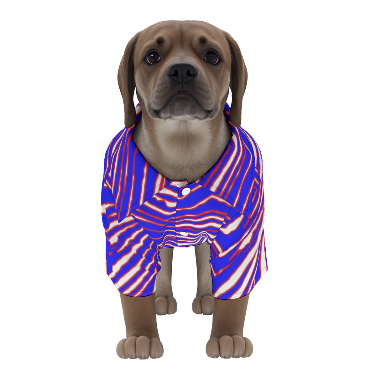 Camisa hawaiana para mascota con estampado de cebra de los Buffalo Bills de la NFL