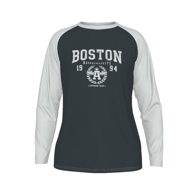 Camiseta deportiva de manga larga Boston con mangas raglán