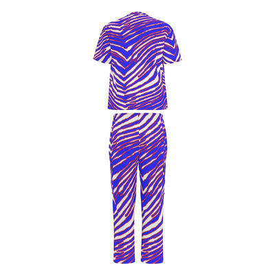 Conjunto médico unisex con estampado de cebra de los Buffalo Bills de la NFL con seis bolsillos