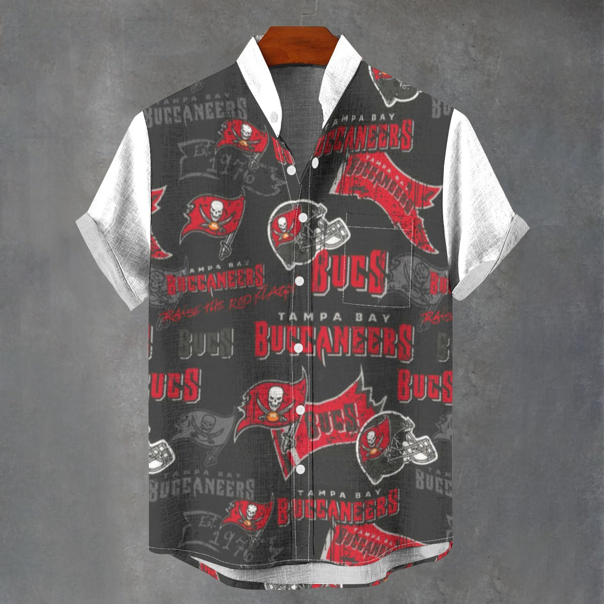 Tampa Bay Buccaneers Stand Collar Shirt|110GSM Imitation Flax