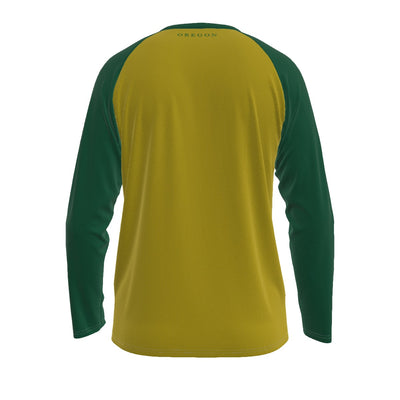 Universidad de Oregón - Camiseta de manga larga con mangas raglán de los Ducks