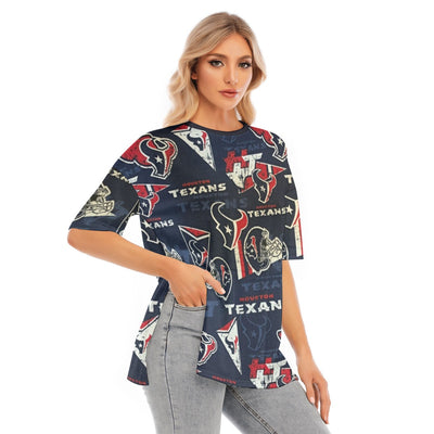 Houston Texans Women's Short Sleeve T-Shirt with Hem Split for Casual Style