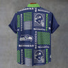 Seattle Seahawks Stand Collar Shirt|110GSM Imitation Flax