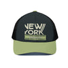 Brooklyn New York green Unisex Trucker Hat With Black Half-mesh - Jacketon