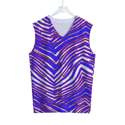 Camiseta sin mangas unisex con cuello en V y estampado de cebra de los Buffalo Bills de la NFL