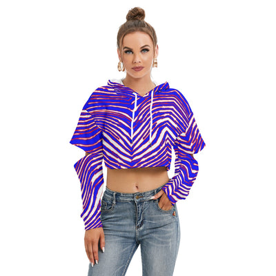 Sudadera con capucha de forro polar grueso para mujer con mangas huecas de los Buffalo Bills de la NFL Zubaz