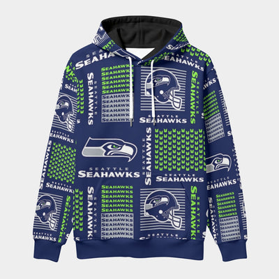 Seattle Seahawks Classic Pullover Hoodie with Front Pocket and Drawstring