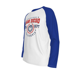 San Diego California Men's Long Sleeve T-shirt With Raglan Sleeve