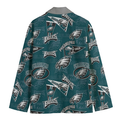Blazer de cuello de solapa plana de los Philadelphia Eagles