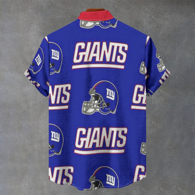 New York Giants Stand Collar Shirt|110GSM Imitation Flax