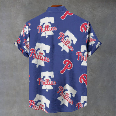 Philadelphia Phillies Stand Collar Shirt in 110GSM Imitation Flax for Ultimate Comfort and Style
