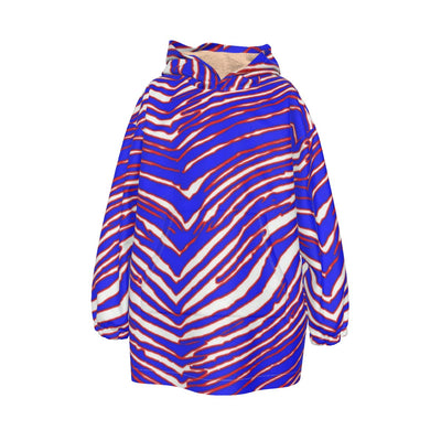 Manta con capucha de sherpa polar con estampado de cebra de los Buffalo Bills de la NFL para niños