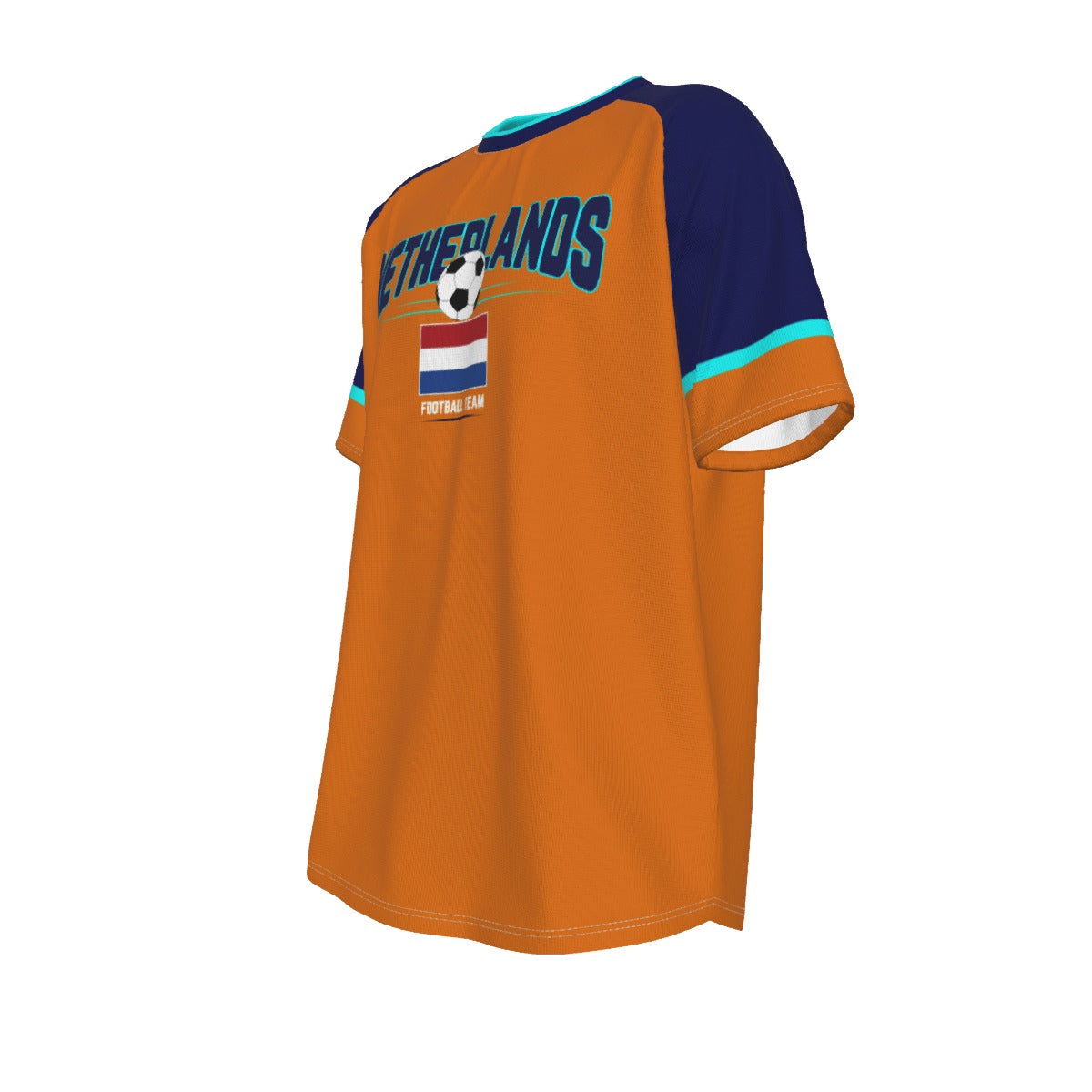 Camiseta naranja de manga corta con cuello redondo de la selección de fútbol de Holanda