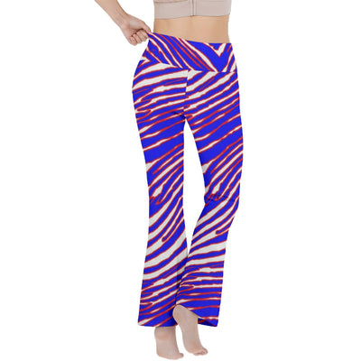 Pantalones de yoga reversibles de cintura alta para mujer con estampado de cebra de los Buffalo Bills de la NFL