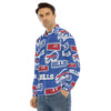 Buffalo Bills Nfl football fans Men's Lapel Collar Shirt With Concealed Placket