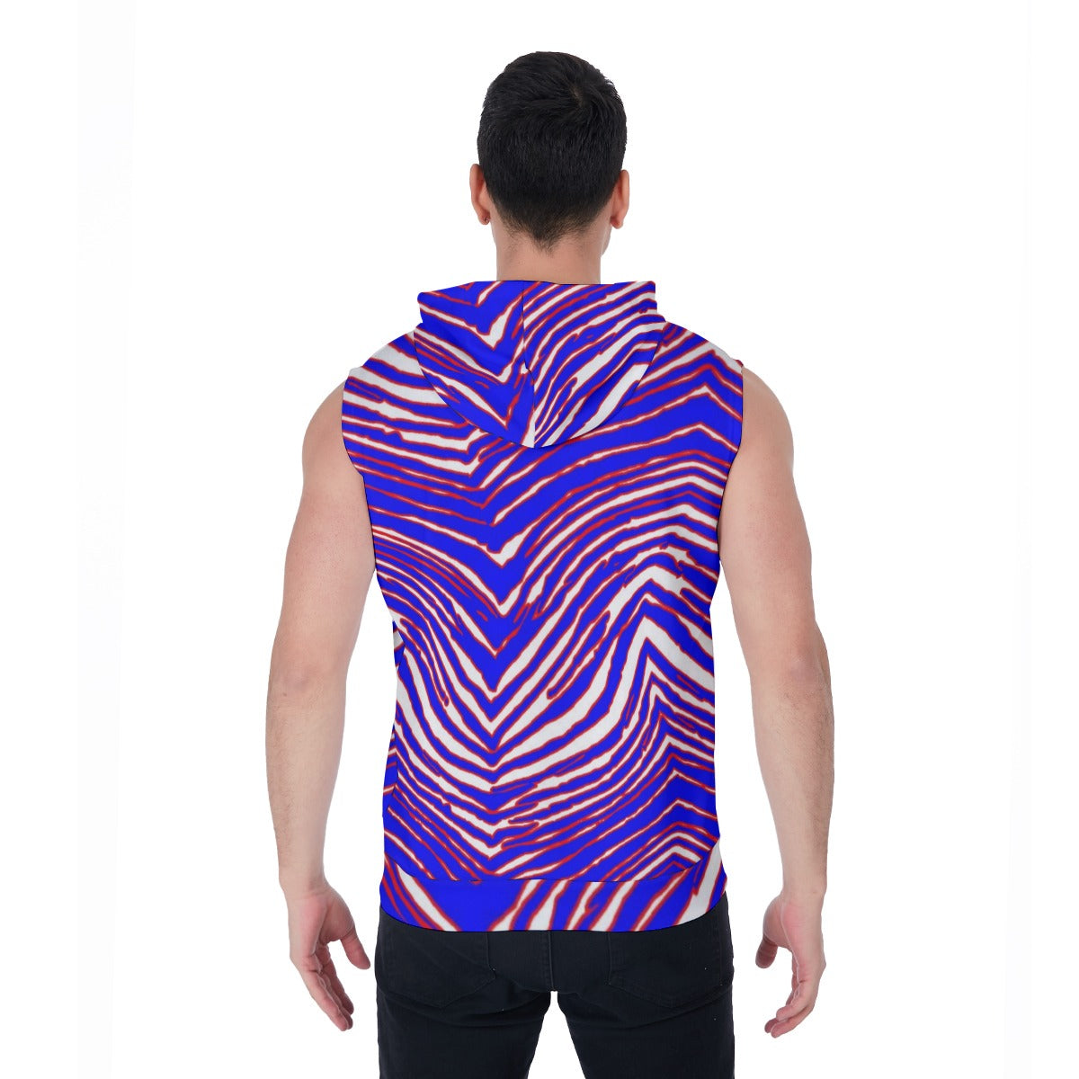Sudadera con capucha sin mangas y cremallera con estampado de cebra de los Buffalo Bills de la NFL