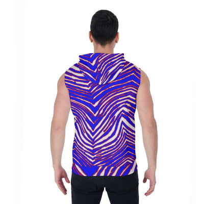 Sudadera con capucha sin mangas y cremallera con estampado de cebra de los Buffalo Bills de la NFL
