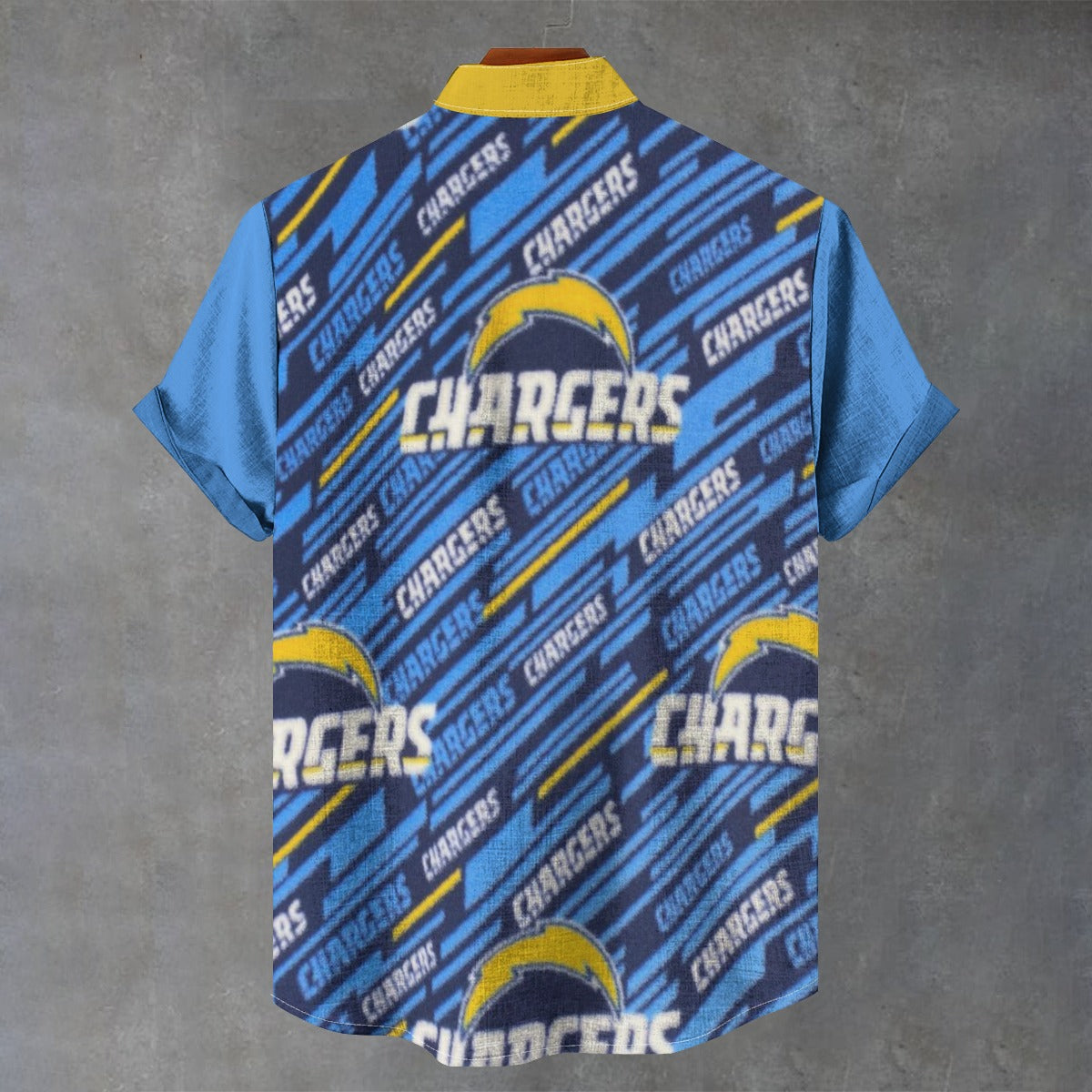 Los Angeles Chargers Stand Collar Shirt|110GSM Imitation Flax