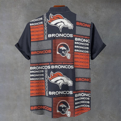 Denver Broncos Stand Collar Shirt|110GSM Imitation Flax