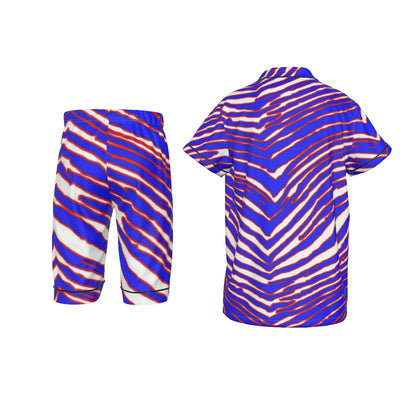 Pijama corto de seda sintética para niños con estampado de cebra de los Buffalo Bills de la NFL