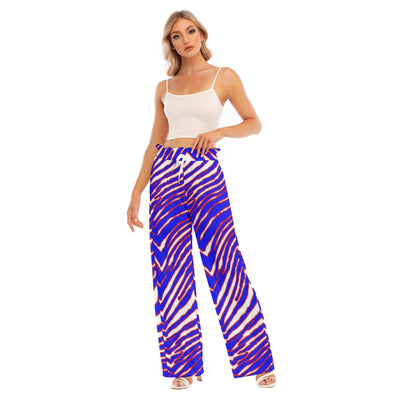 Pantalones anchos con borde de hongo y cintura para mujer con estampado de cebra de los Buffalo Bills de la NFL