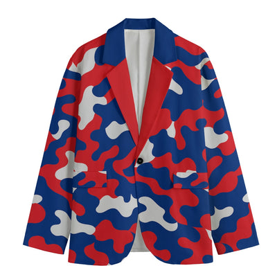 Blazer informal con cuello de solapa plana y estampado de camuflaje de los Buffalo Bills