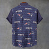 New England Patriots Stand Collar Shirt|110GSM Imitation Flax