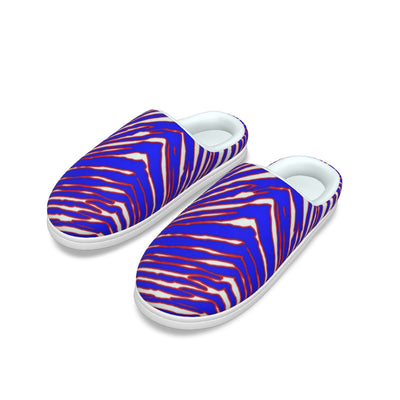 Pantuflas de felpa para hombre con estampado de cebra de los Buffalo Bills de la NFL