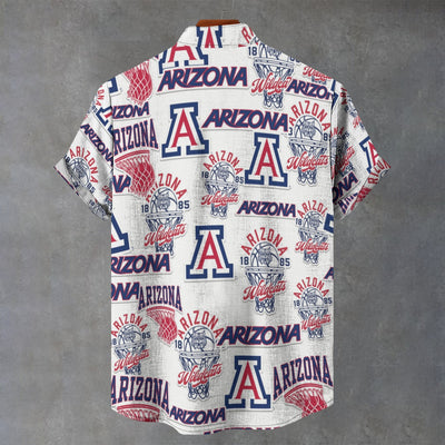University of Arizona - Wildcats Stand Collar Shirt|110GSM Imitation Flax