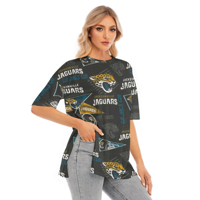 Jacksonville Jaguars Women's Short Sleeve Hem Split T-Shirt