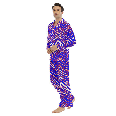 Conjunto de pijama con solapa para hombre con estampado de cebra de los Buffalo Bills de la NFL