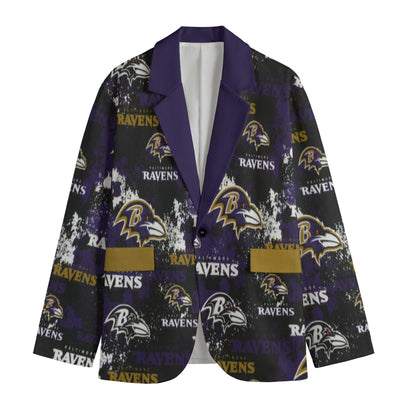 Blazer de cuello de solapa plana de los Baltimore Ravens