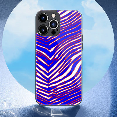 Funda para iPhone 13 con estampado de cebra de los Buffalo Bills de la NFL | Vidrio