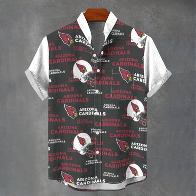 Arizona Cardinals Stand Collar Shirt|110GSM Imitation Flax