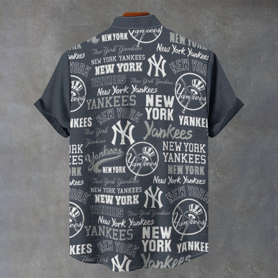 New York Yankees Stand Collar Shirt in 110GSM Imitation Flax for Ultimate Comfort and Style