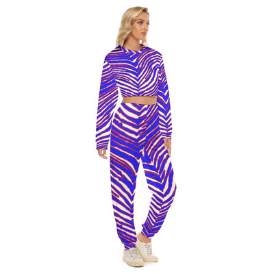 Traje de sudadera corta con estampado de cebra de los Buffalo Bills de la NFL para mujer